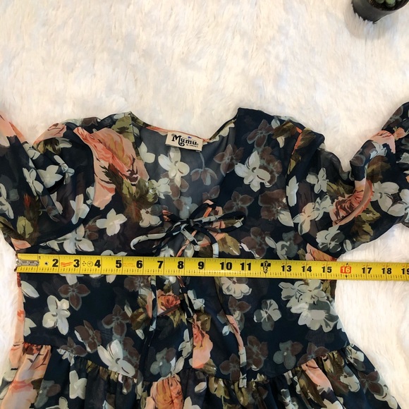 Show Me Your MuMu Floral Print Bell Sleeve Top XS - Picture 4 of 8